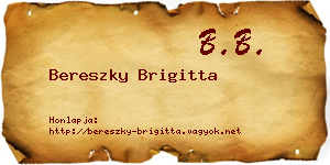 Bereszky Brigitta névjegykártya